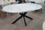 TABLE REPAS OVALE OPHÉLIA EXTENSIBLE EFFET MARBRÉ