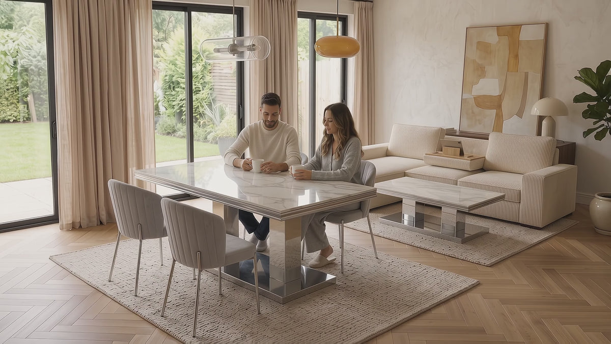 TABLE REPAS VERSUS EFFET MARBRÉ